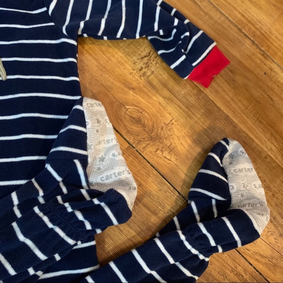 Carter’s Navy Dog Winter Fleece Footies PJs - Picture 2 of 4